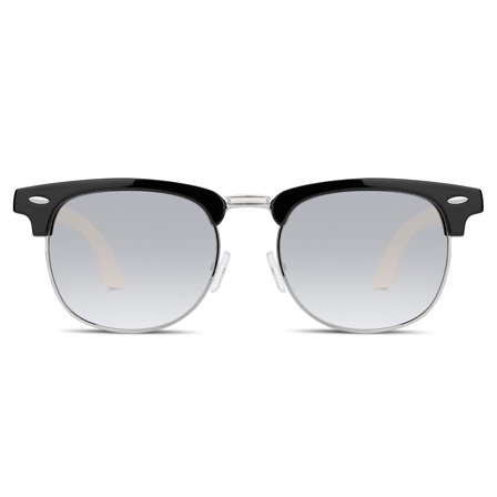 Czarno-przydymiane bambusowe okulary przeciwsłoneczne żyłki dla mężczyzn - Drewniane okulary przeciwsłoneczne