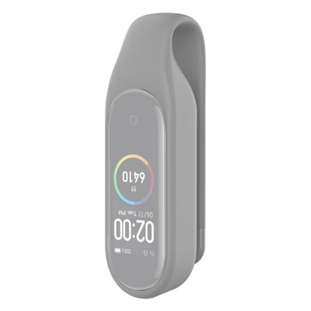 Xiaomi Mi Smart Band 6 / 5 silikonöverdrag klipp spänne - Grå