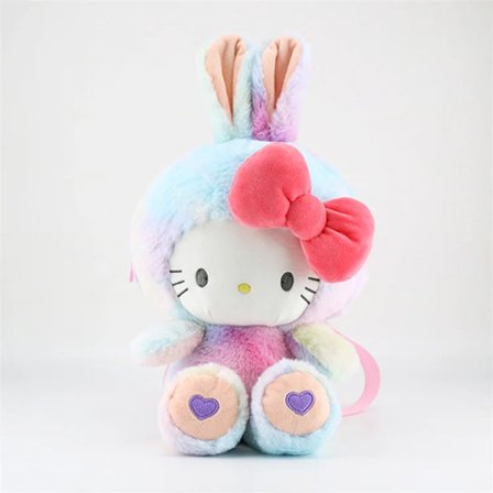 Mub- My melody backpack cute plush Kawaii rabbit backpack soft doll backpack Sanrio 3