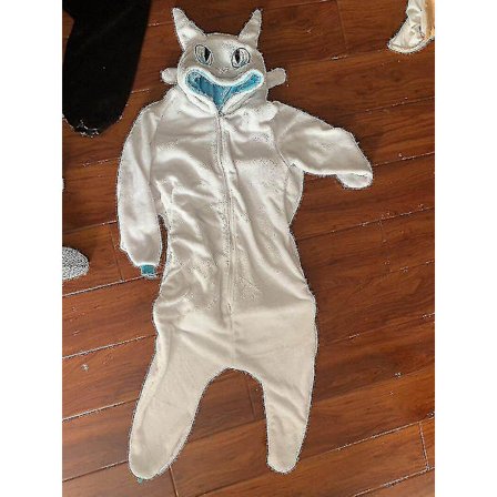 Hampaaton lohikäärme Valkoinen Musta Onesie Aikuisten unisex flanellipyjama Anime Cosplay Treenaa yö Fury Nukkumisvaatteet V Yz