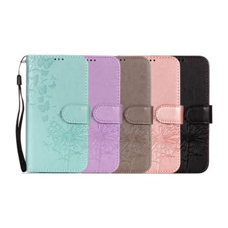 Läderfodral I Figur Med Korthållare & Magnetlås Till Iphone Xs Lila