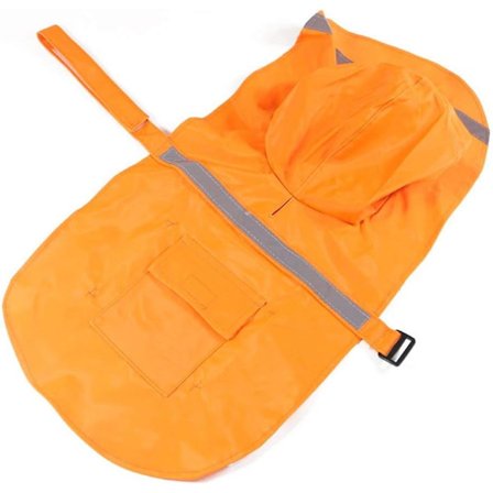 Justerbar Hunde Regnjakke med Hetter Refleks Regnjakke Hund