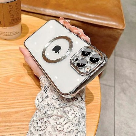 Magsafe Magnetiskt Skal Kompatibelt Med Iphone 14 Pro Max/14 Pro/14 Plus/14, Transparent Silikon Linsskydd
