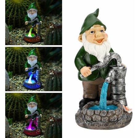 Hagegnomer Ornamenter med Lys Solcelledrevet, Utendørs Gnome O