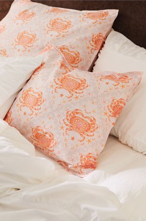 Staycation - Tyynynpäällinen Careful Crab puuvilla percale - Oranssi - Tyynyliinat - 50X60 - - Homeroom