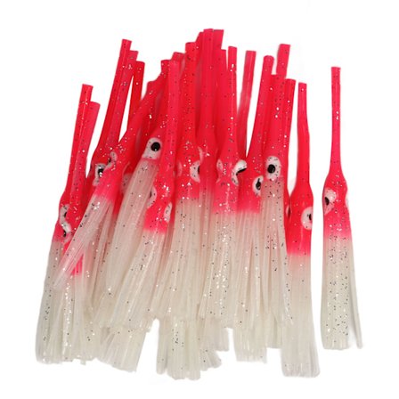 30 stk Lysende Blæksprutte Skørter Bløde Kunstige Blæksprutter Lysende Agnsfisk til Saltvand Ferskvand Pink