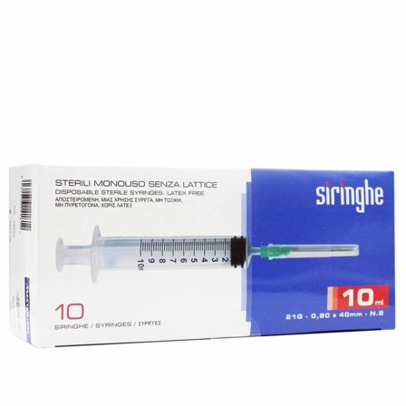 Siringa Per Venipuntura Master-Aid 10ml Gauge 21 10 Pezzi