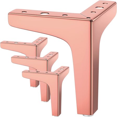 Sett med 4 møbelben som tåler opptil 800 kg, 10 cm moderne metalltrekantformet bordben, hårnålformet møbelben for skap, sofa, med 16 skruer og