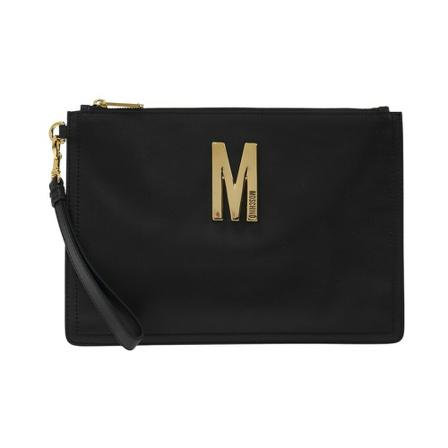 Moschino, Handbag with logo Czarny, Kobieta, Rozmiar: ONE Size