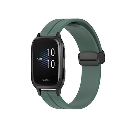 Garmin Venu Sq 2 -rannekke 20 mm, yksivärinen magneettilukko, silikoninen, oliivinvihreä