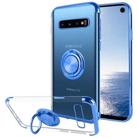Samsung Galaxy S10E - Floveme-deksel med ringholder (SILIKON) Blå