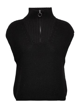 Milu Knit Vest Vests Knitted Vests Sort Minus