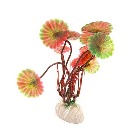 Akvarieplante / akvarieindretning Kunstig - Runde blade Rød