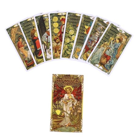 12*7cm Kultainen Art Nouveau Tarot -kortti Ennustus Ennustaminen Perhe - Täydellinen
