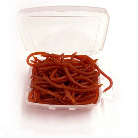 100 stk Orm Rød Agn Fiskelokke 5CM-100STK 5CM-100STK