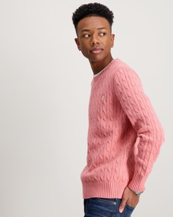 Polo Ralph Lauren Cable-Knit Cotton Sweater Roze Truien Jongens - Kids Brand Store