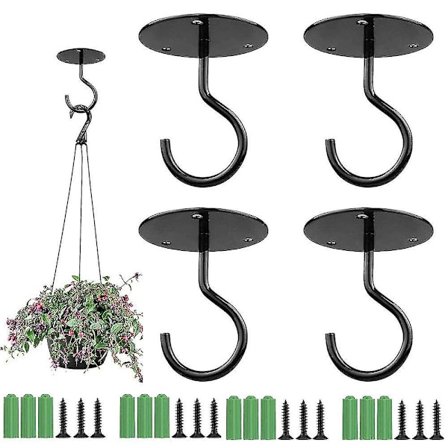 Kraftig veggmontert takkrok, 4 stk takkroker for hengende planter