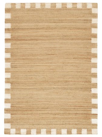 Chess Frame Jute Light Brown/Natural White Oeko-Tex Rug