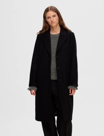Selected Slfnew Alma Wool Coat Noos - Black - 34