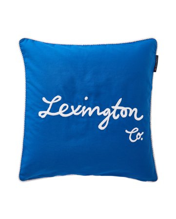 Lexington Logo-tyynynpäällinen luomupuuvillatvilliä, sininen