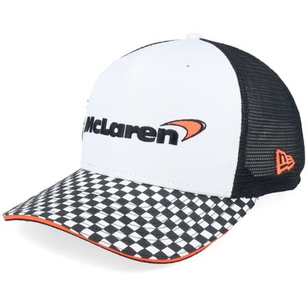 New Era - Motor Vit trucker Keps - McLaren F1 25 Checkered Visor 9FIFTY White/Black Trucker @ Hatstore