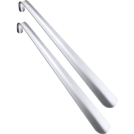 2-pak skohorn i rustfrit stål Langt håndtag skohorn med komfortgreb til seniorer