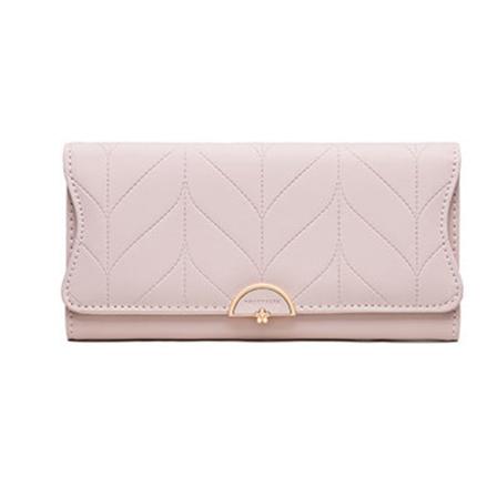 Kvinner lommebok myntpung japansk og koreansk Partysu Simple All-Match Pu Soft Surface Clutch Pink