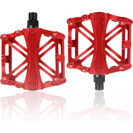 Cykeltrampor 9/16" för cykel, halkfria och tåliga, för universal BMX, mountainbike, landsvägscykel, trekkingcykel, röd