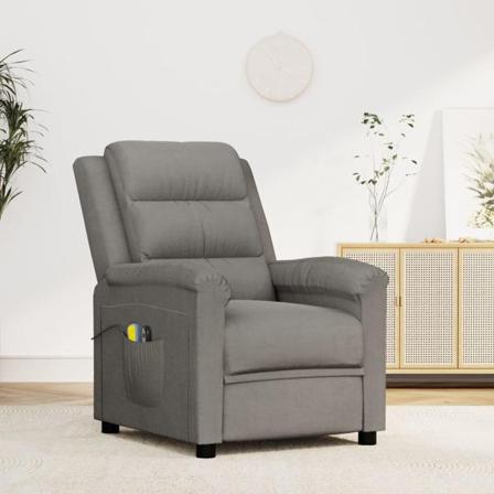 Vidaxl Elektrisk Massagefåtölj Ljusgrå Sammet Grå