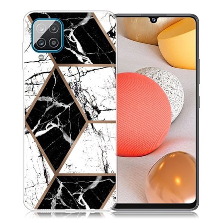 Marble design Samsung Galaxy A42 5G kotelot - Musta Ja Musta