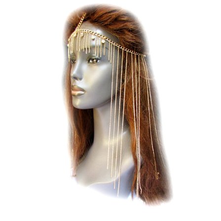 Hårbånd med kæde og krystaller til kvinder