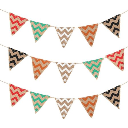 2 stk. Burlap Banner, 15 Burlap Banner, Burlap Vimpelguirlande til