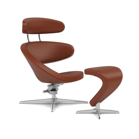 Varier Furniture Peel - Brown Leather - Chrome base