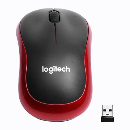 Logitech M185 Trådlös Optisk Mus + USB-mottagare Passar Kompakt PC Laptop Mus(Röd)
