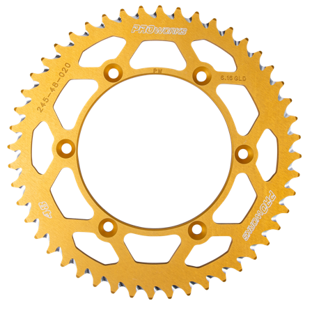 Zębatka Tylna Proworks Aluminiowa Żółta - Yamaha YZ 250FX 2015-2024