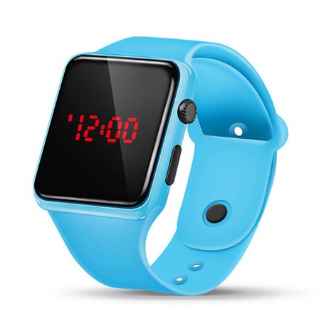 Børn Piger Digital Børneure Til Drenge LED Vandtæt Sil Lyseblå one size