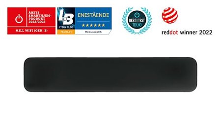 MILL STÅLPANELOVN 1050W MED WIFI OG APP-STYRING, SORT FARGE