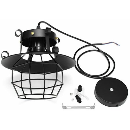 Vintage industriell metall lysekrone, hengende taklampe, nordisk Edison-bur, retro loftlampe, hjemmeinnredning[CO]