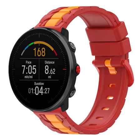 Polar Ignite/Ignite 2/Unite 20mm ketjumuotoiltu silikoniranneke, kaksiväri, vaihdettava ranneke