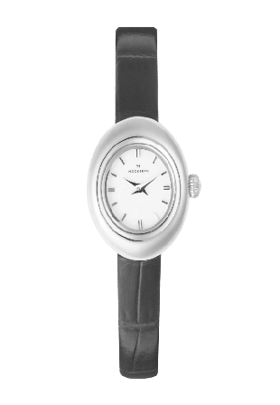 Mockberg Belle Oval Petite Leather Steel Watch Klockor Dam Silver ONESIZE