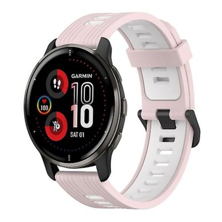 För Garmin Venu 2 Plus 20 mm vertikalt mönster tvåfärgat watch