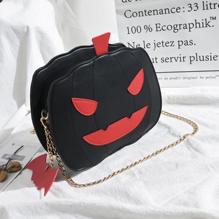 Halloween-väskor mångsidiga, nischdesignade, fashionabla kedjeväskor, söta, personliga och kreativa damväskor svart