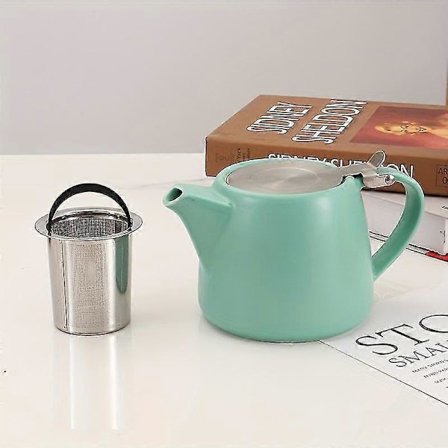 Autentisk japansk keramisk tekande | Filter i rustfrit stål | Elegant og funktionel til eftermiddagste {AA}