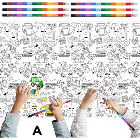 Fargeleggingsduk for barn, 137x274cm gigantisk fargeleggingsplakat, stor fargeleggingsduk DIY tegnebordsdeksel barnehåndverk gaver leker