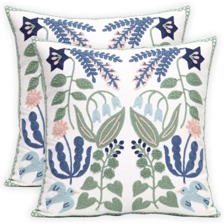 2 kpl Kirjottu Koristeellinen Tyynynp llinen 18x18 Tuumaa Maalaistalon Kukallinen Tyynynp llinen Olohuoneen Sovan S nkyyn (Bir