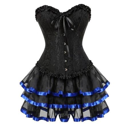 Sexiga Korsetter Klänningar För Kvinnor Plus Size Kostym Overbust Burlesk Korsett Och Mini Kjol Set Tutu Corselet Endast Korsett 6XL