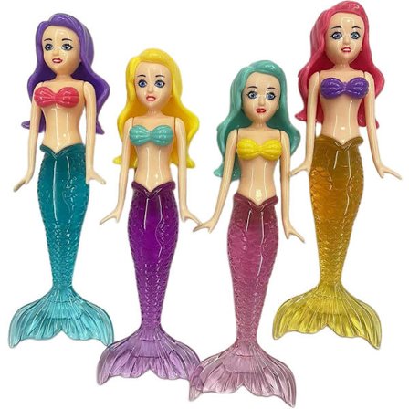 Havfrue Dykkeleker for Basseng for Barn, 4-pakning Badeleker for Småbarn Havfrue Prinsesse Hale Finne Flytende Morsomme Vann Badekarleker