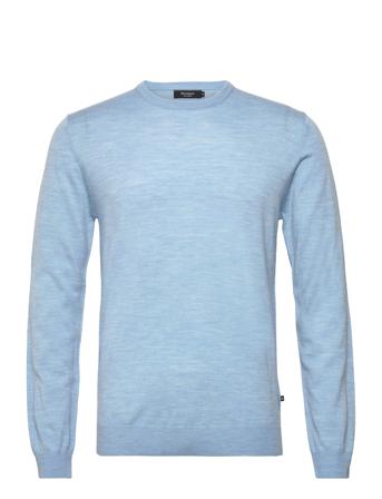 Margrate Merino Strikkegenser M. Rund Krage Blå Matinique*Betinget Tilbud