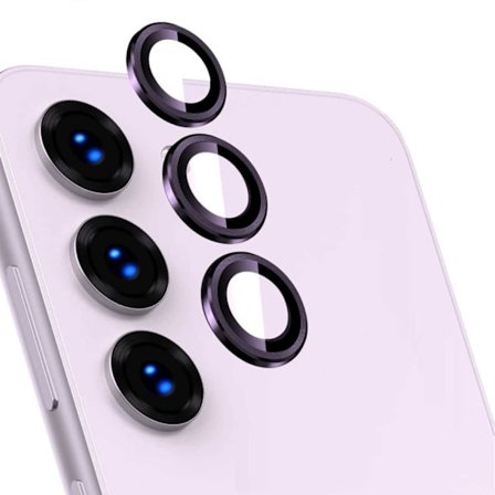 Samsung Galaxy S23/S23 Plus -kameran suojaus Metallinen karkaistu lasi, violetti