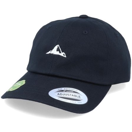 Wild Spirit - Svart unconstructed Keps - Organic Tiny White Mountain Black Dad Cap @ Hatstore